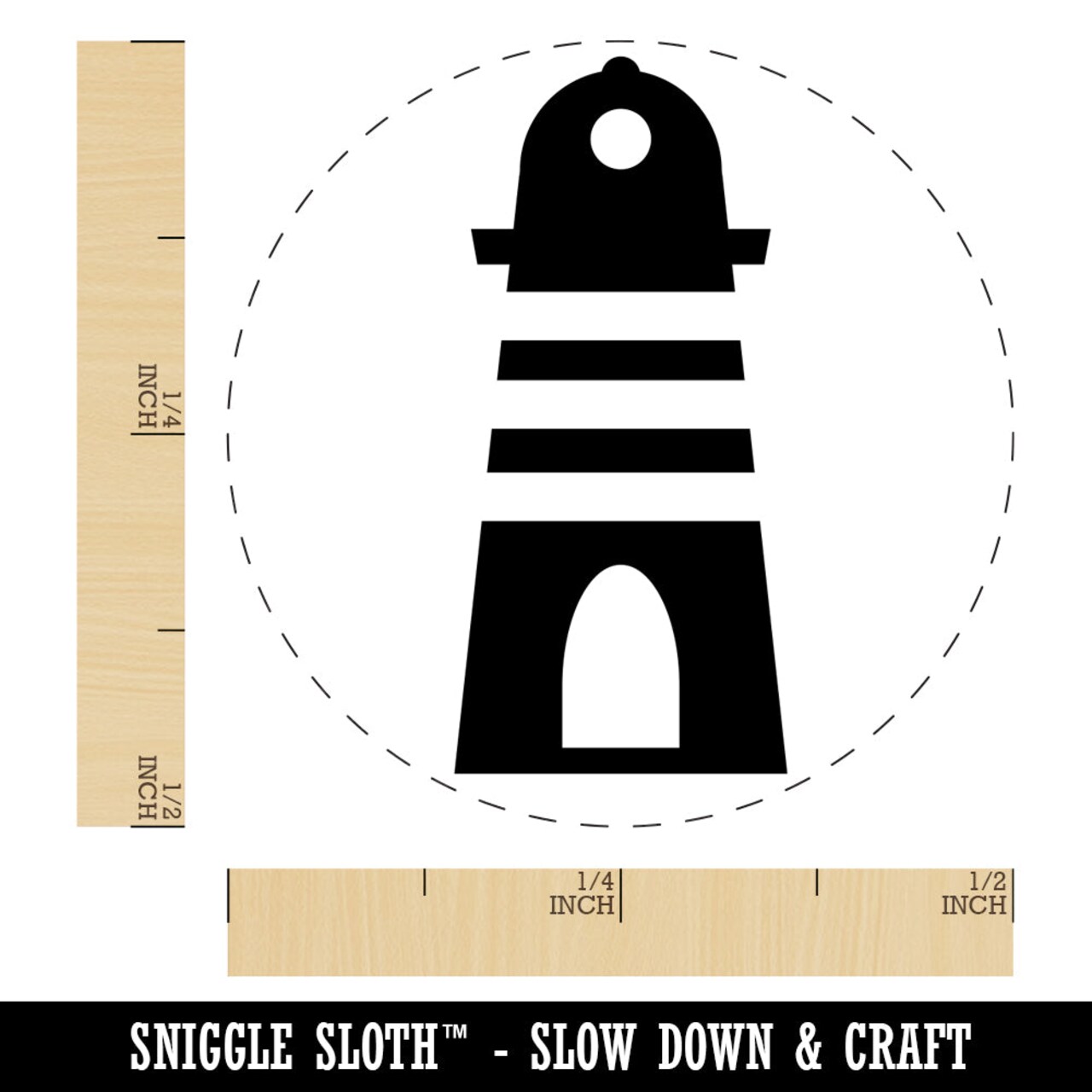 Lighthouse Striped Self-Inking Rubber Stamp for Stamping Crafting Planners